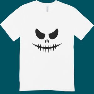 new skeleton face custom halloween t-shirt | hanes softstyle unisex XL